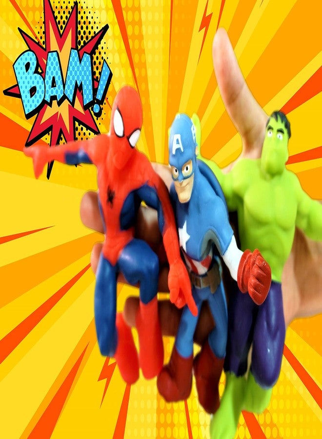 جا-رو ألعاب JA-RU مارفل أفنجرز المطاطية (قطعتان متنوعتان) هالك، سبايدرمان أو كابتن أمريكا. ألعاب ضغط وسحب للأبطال. لعبة مهدئة لتخفيف التوتر، ألعاب للأطفال والأولاد DEF-6900-2 - Image 3